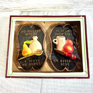 Vintage miller chalkware plaques kitchen retro